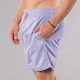Men's Cyclist Liner Swim Trunks - Diamond Pattern