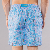 Men's Mesh Liner Swim Trunks - Rainbow Seahorses Aqua
