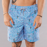 Men's Mesh Liner Swim Trunks - Rainbow Seahorses Aqua