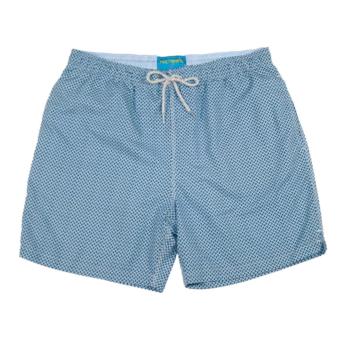 Men's Cyclist Liner Swim Trunks - Wave Print