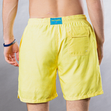 Men's Mesh Liner Swim Trunks - Solid Linen Yellow