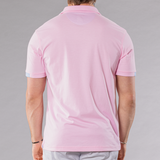 Men's Solid Polo With Contrast Sleeve - Light Pink