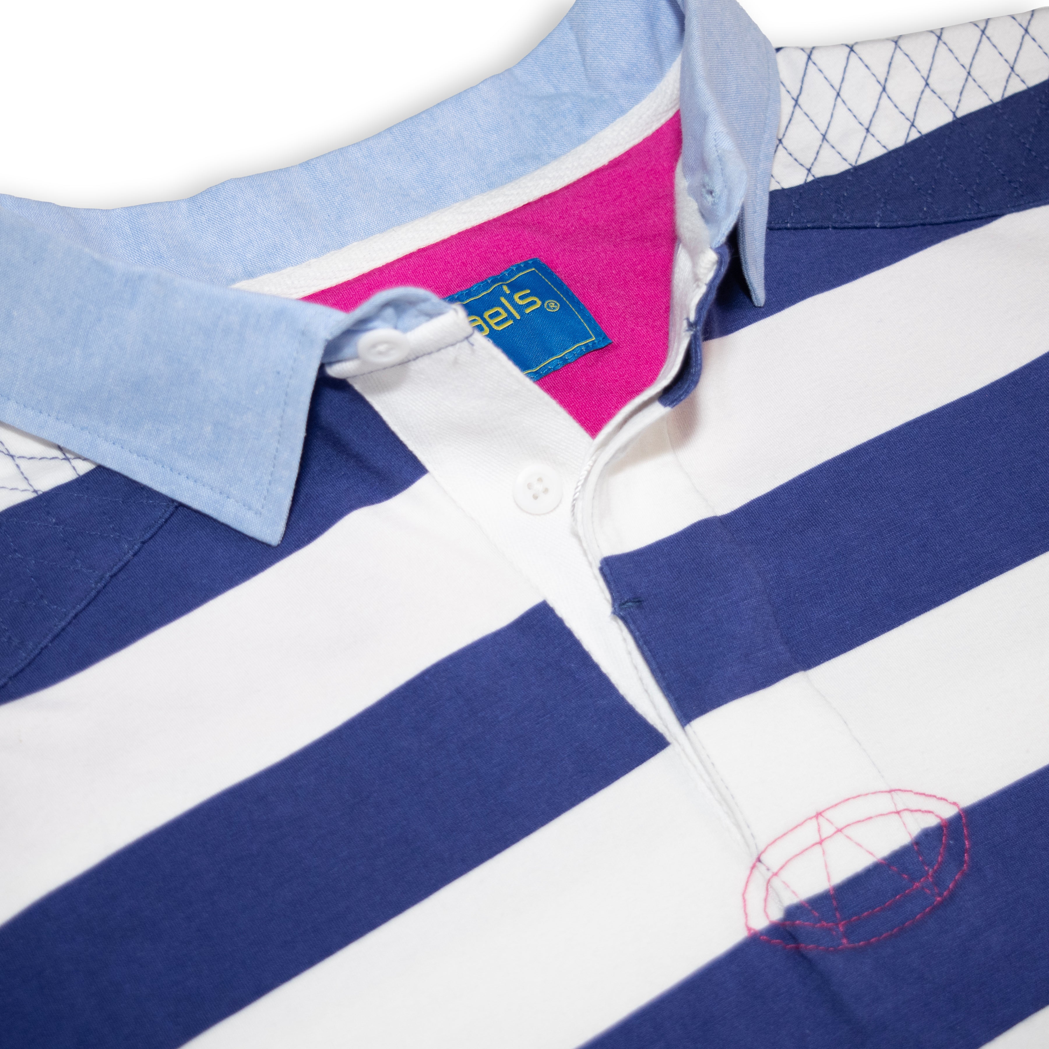 Men's Bar Stripe Long Sleeve Rugby Shirt