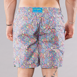 Men's Mesh Liner Swim Trunks - Abstract Fish