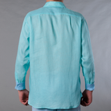 Men's Solid Long Sleeve Linen Shirt