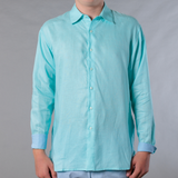 Men's Solid Long Sleeve Linen Shirt