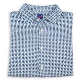 Men's Printed Pima Cotton / Stretch Short Sleeve Shirt - Bananas Navy Blue