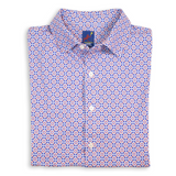 Men's Printed Pima Cotton / Stretch Short Sleeve Shirt - Blooming Stars