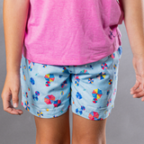 Boy's Cyclist Liner Swim Trunks - Beach Umbrellas Blue