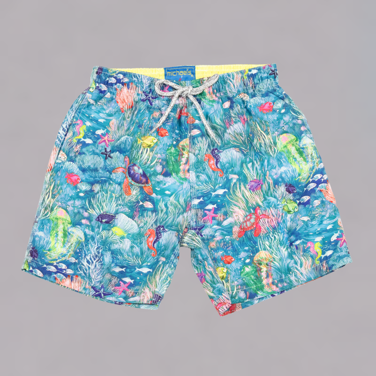 Boy's Cyclist Liner Swim Trunks - Under The Sea