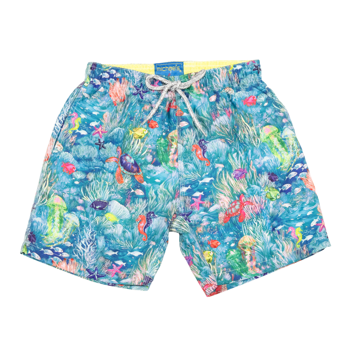 Boy's Cyclist Liner Swim Trunks - Under The Sea