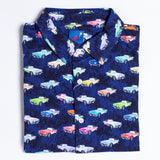 Men's Printed Pima Cotton / Stretch Short Sleeve Shirt - Corvettes