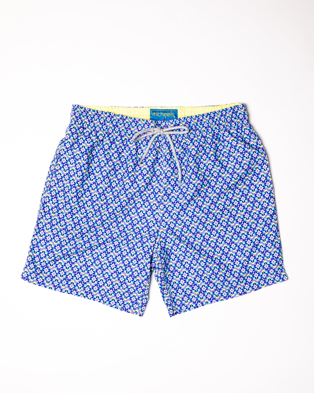 Men's Mesh Liner Swim Trunks - Dotted Chevron Purple