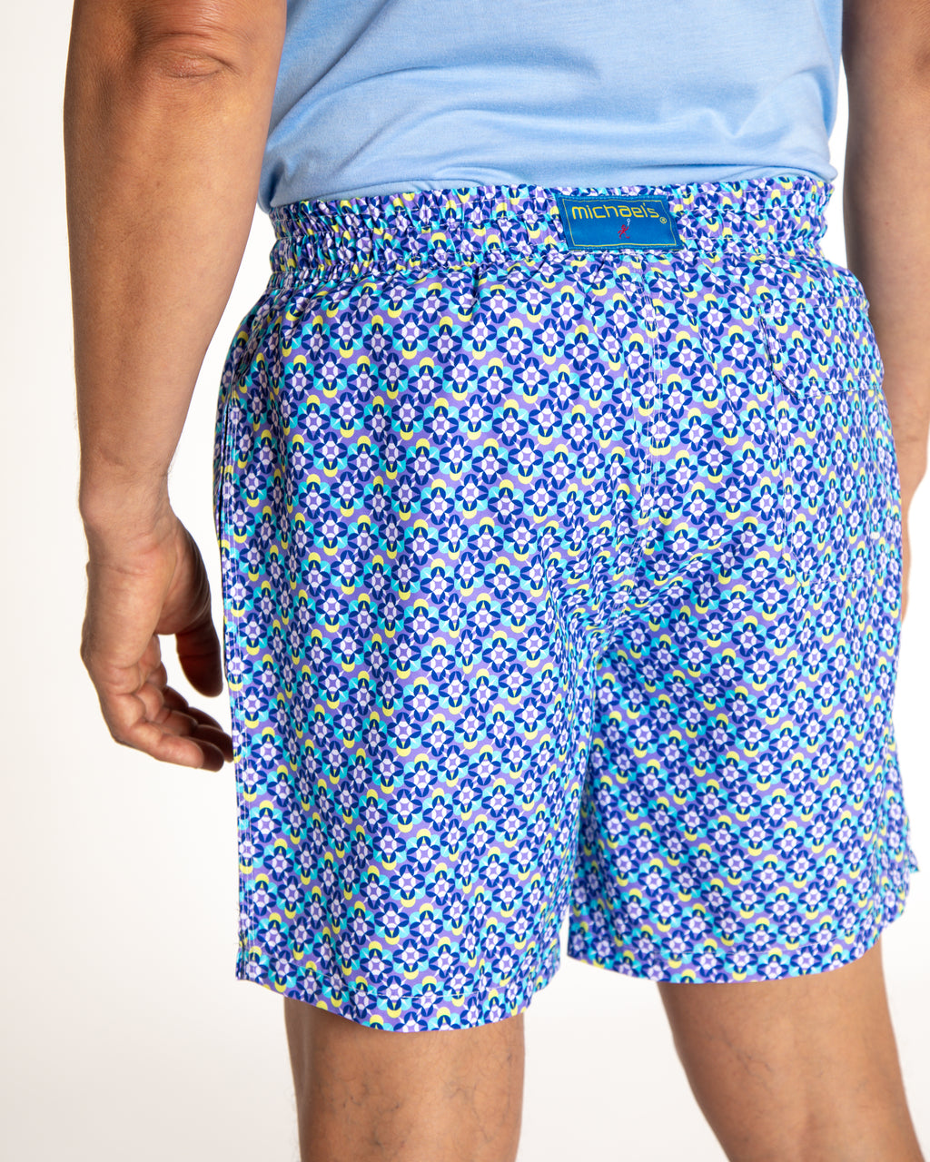 Men's Mesh Liner Swim Trunks - Dotted Chevron Purple
