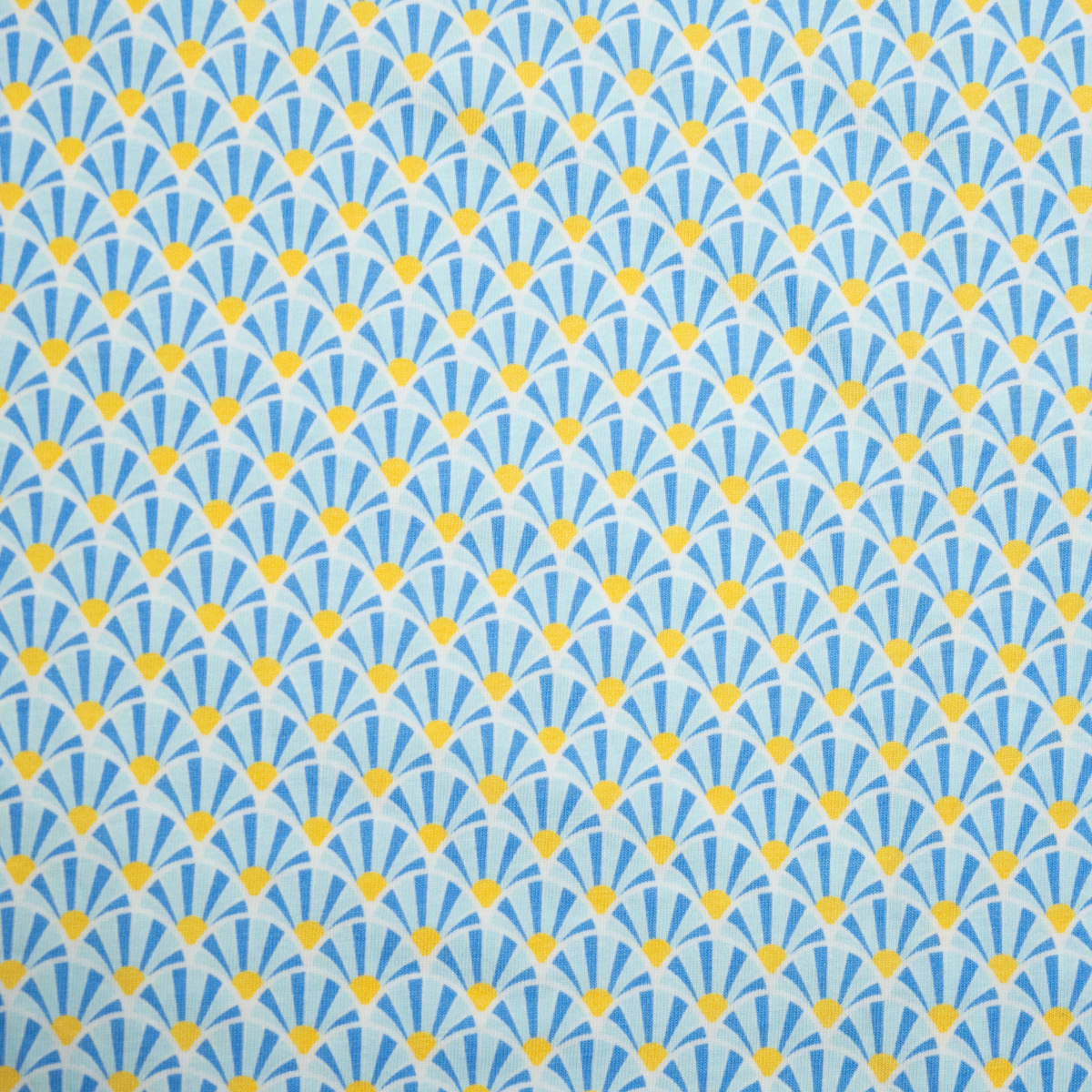 Men's Printed Pima Cotton / Stretch Short Sleeve Shirt - Fans Royal/Yellow