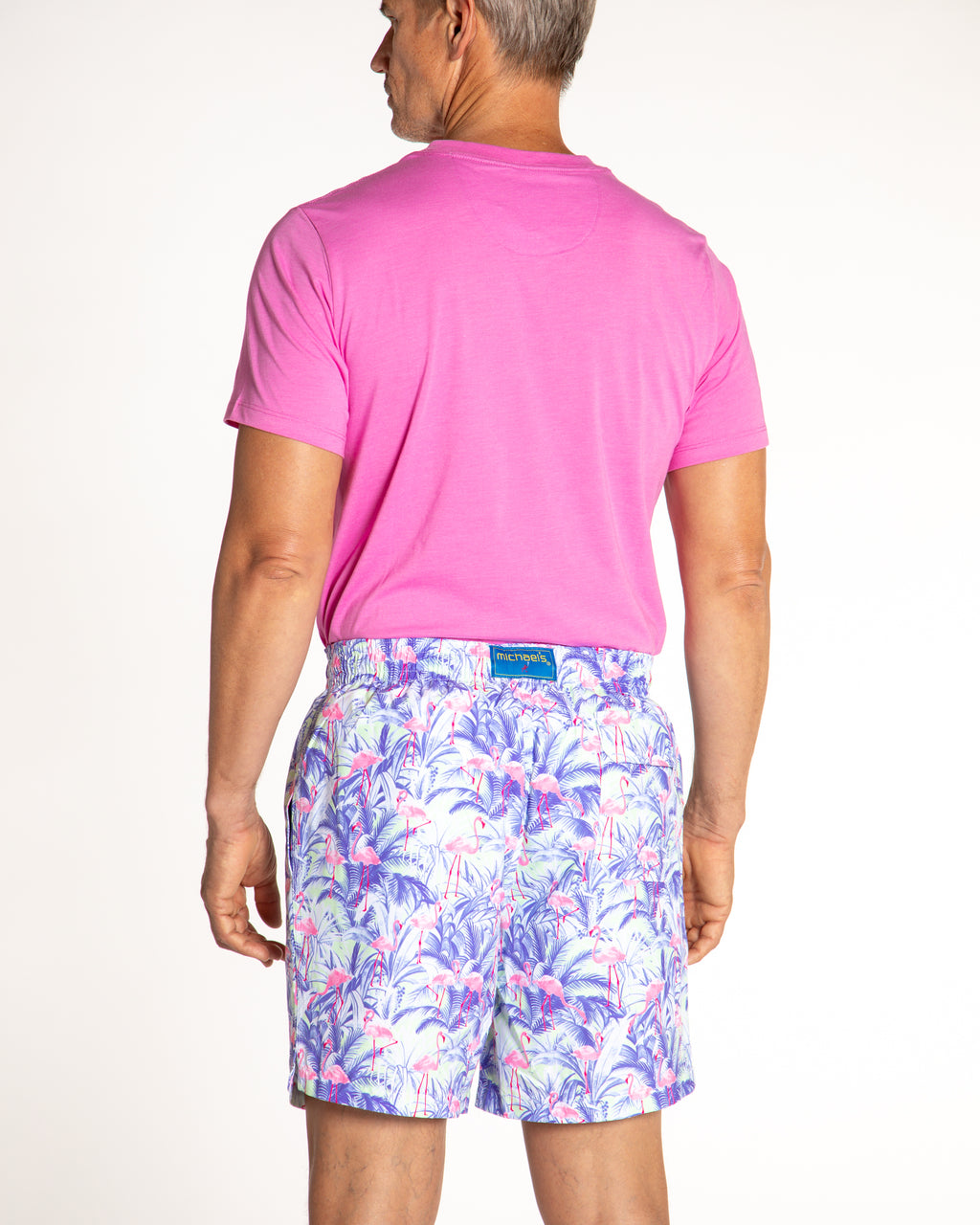 Men's Cyclist Liner Swim Trunks - Flamingos Navy