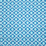 Men's Printed Pima Cotton / Stretch Long Sleeve Shirt - Geo Flower Blue/Coral