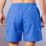Men's Cyclist Liner Swim Trunks - Half Moons Navy/White