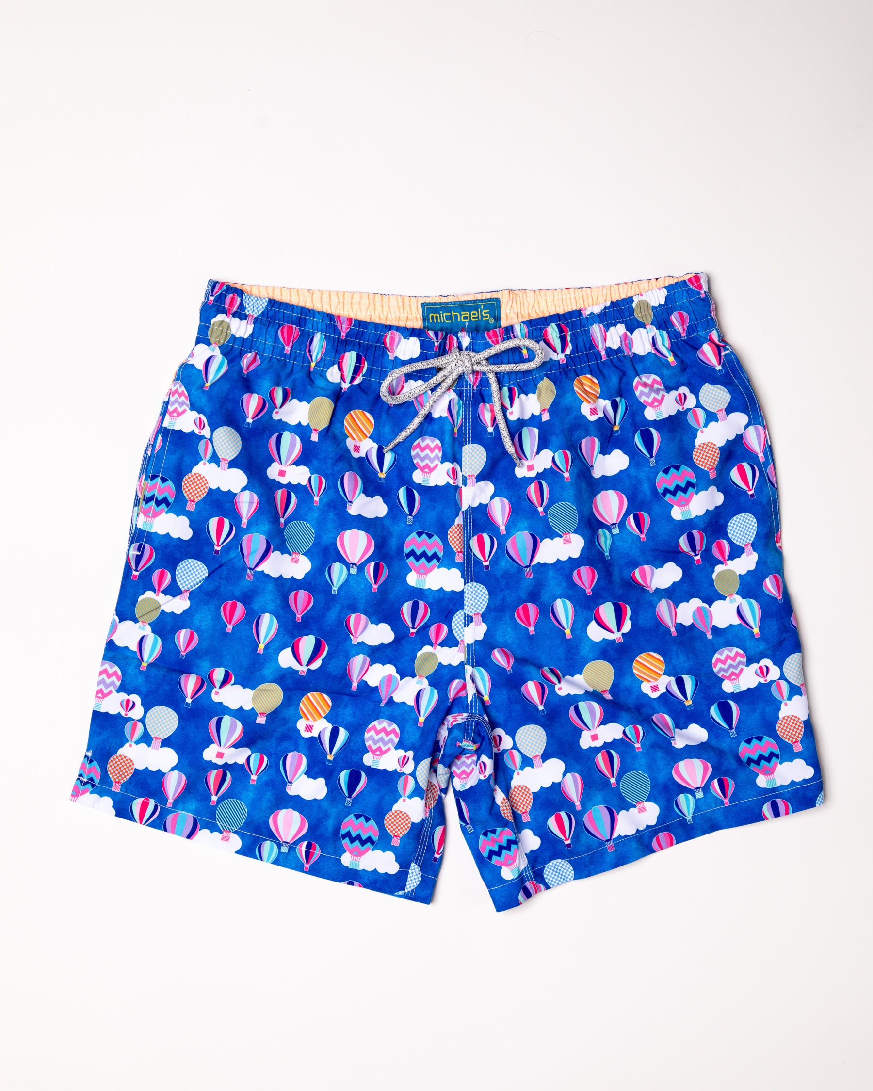 Boy's Cyclist Swim Trunks - Hot Air Balloons Royal