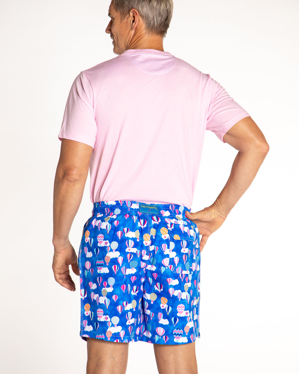 Men's Cyclist Liner Swim Trunks - Hot Air Balloons Royal