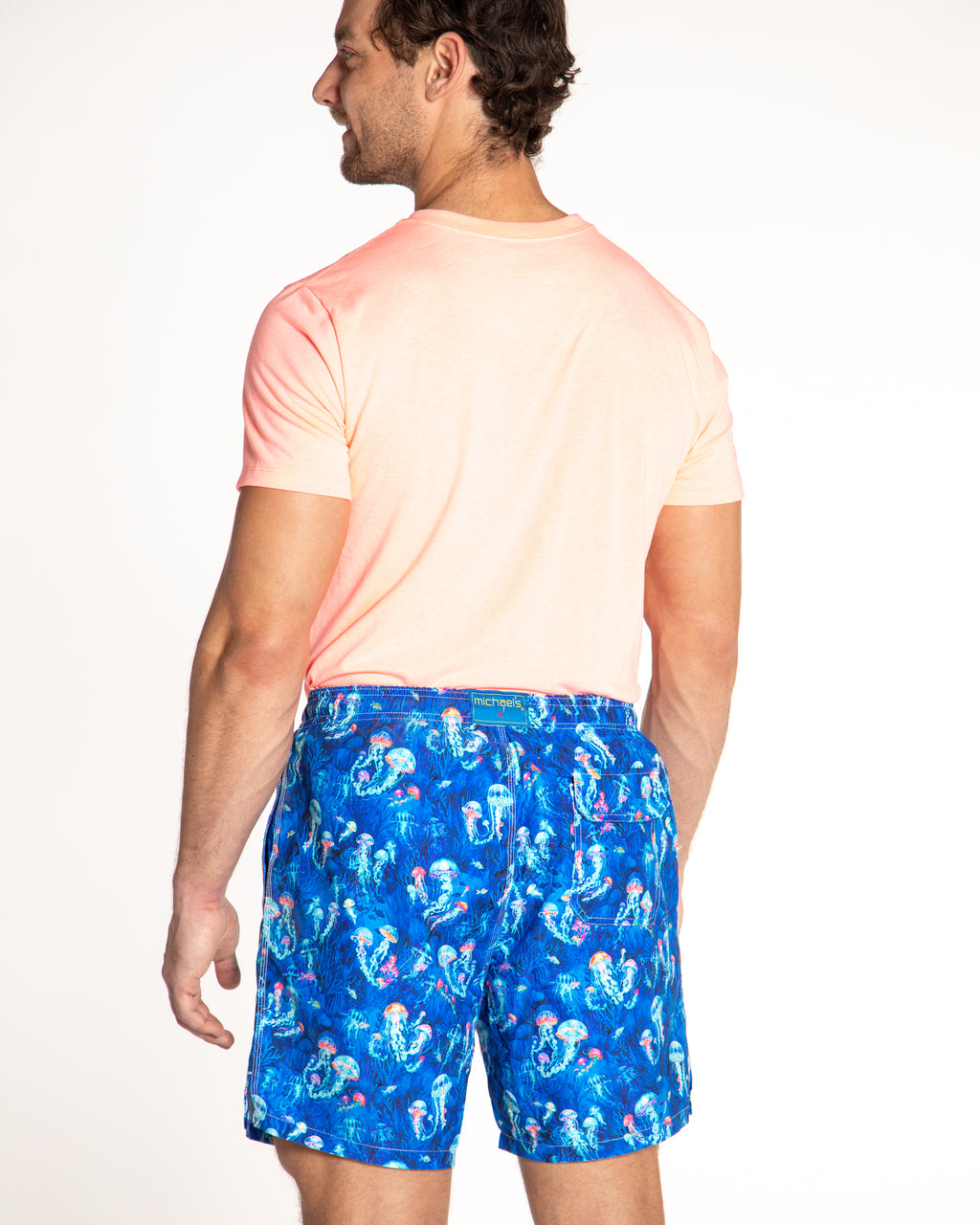 Men's Cyclist Liner Swim Trunks - Jellyfishes Navy