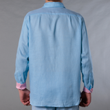 Men's Solid Long Sleeve Linen Shirt
