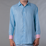 Men's Solid Long Sleeve Linen Shirt