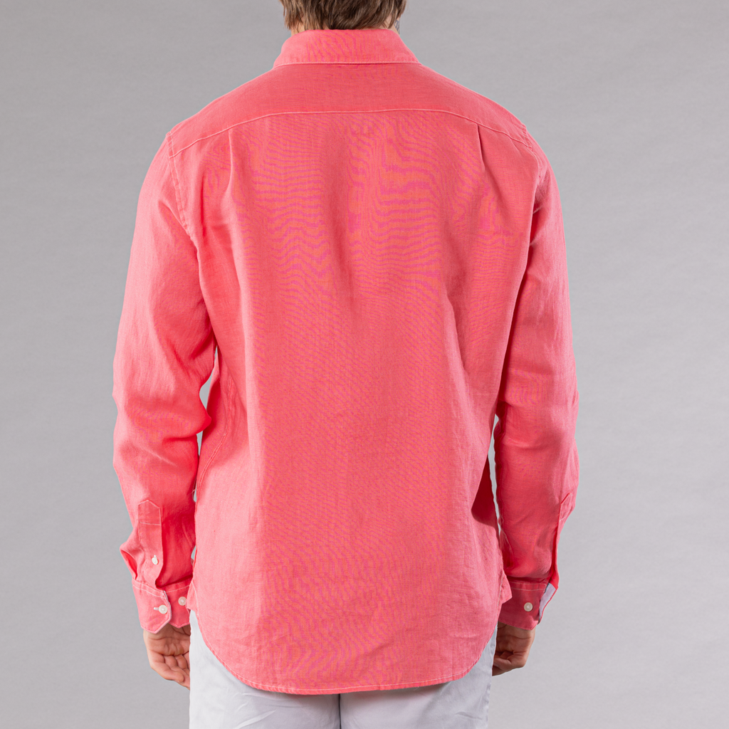 Men's Solid Long Sleeve Linen Shirt