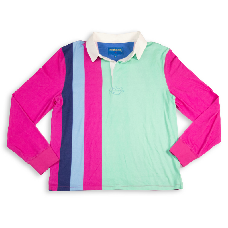 Men's Verigated Stripe Long Sleeve Rugby Shirt