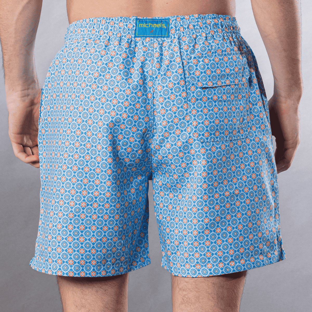 Men's Cyclist Liner Swim Trunks - Medallion Blue