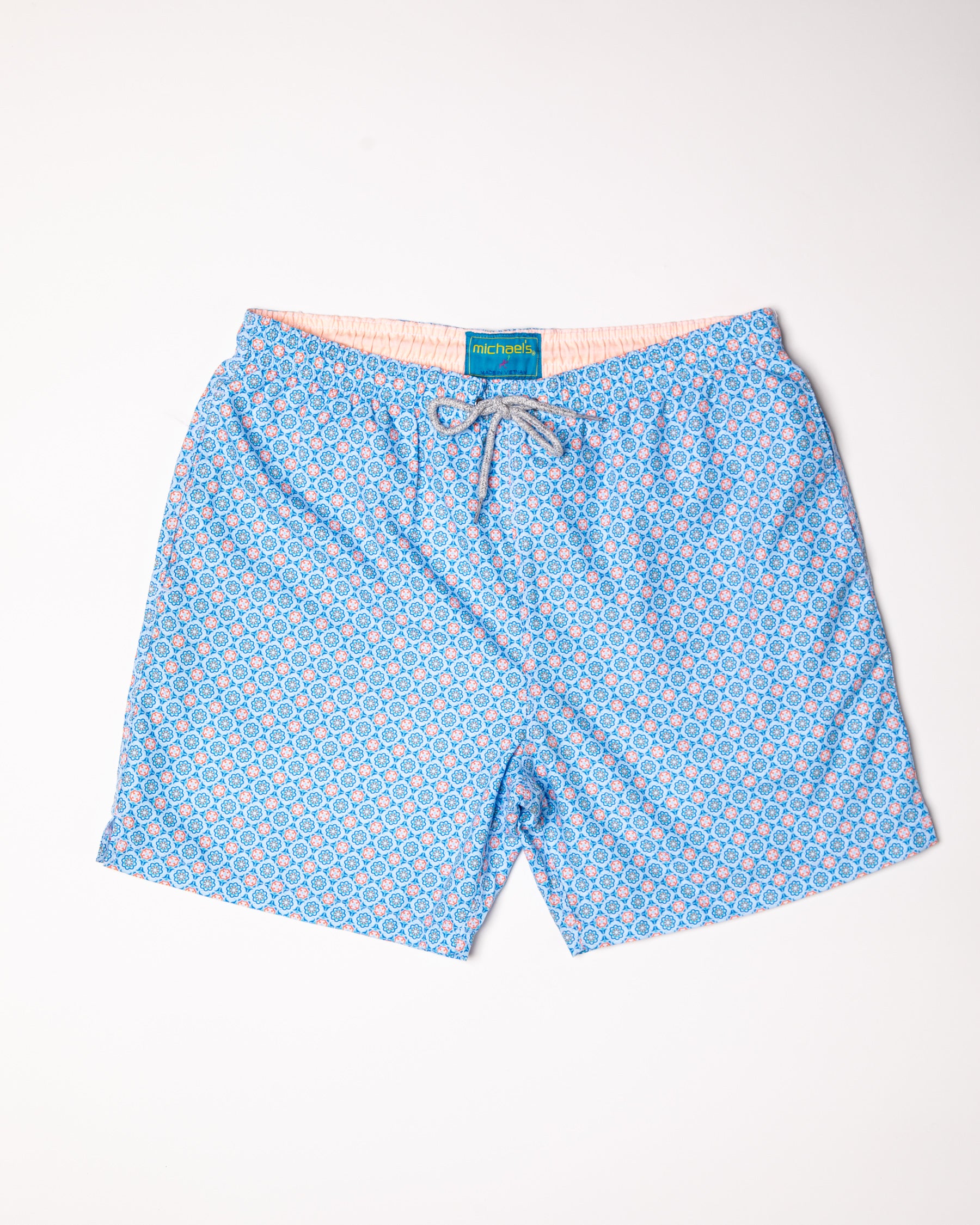 Men's Cyclist Liner Swim Trunks - Medallion Blue