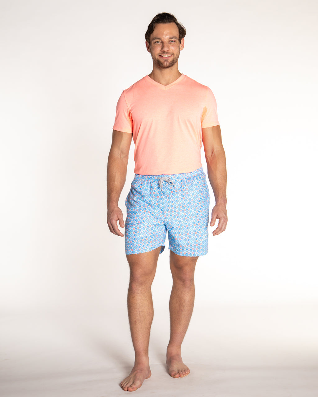 Men's Cyclist Liner Swim Trunks - Medallion Blue