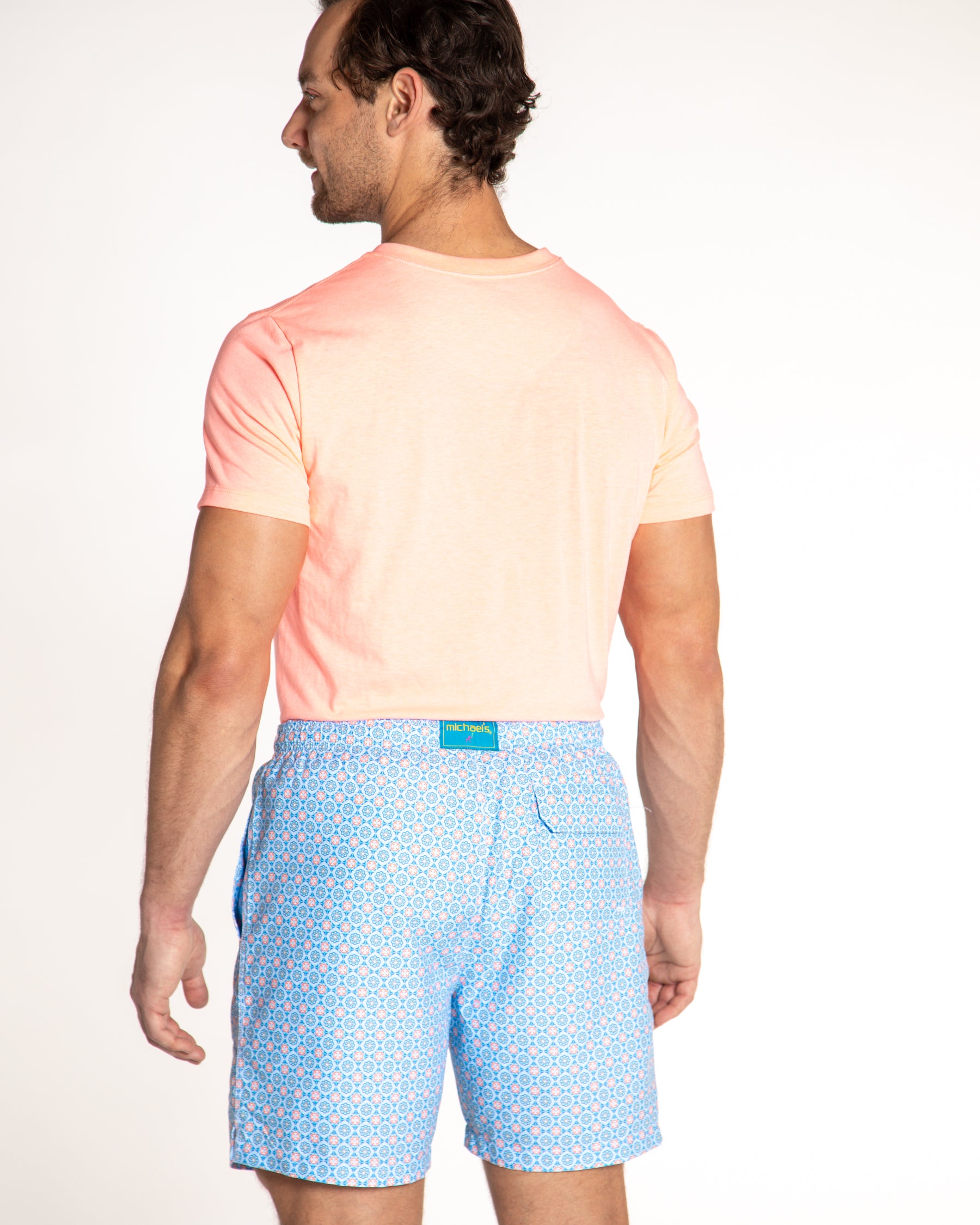 Men's Cyclist Liner Swim Trunks - Medallion Blue