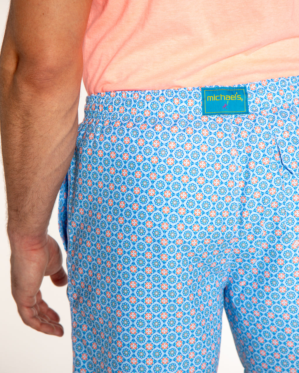 Men's Cyclist Liner Swim Trunks - Medallion Blue