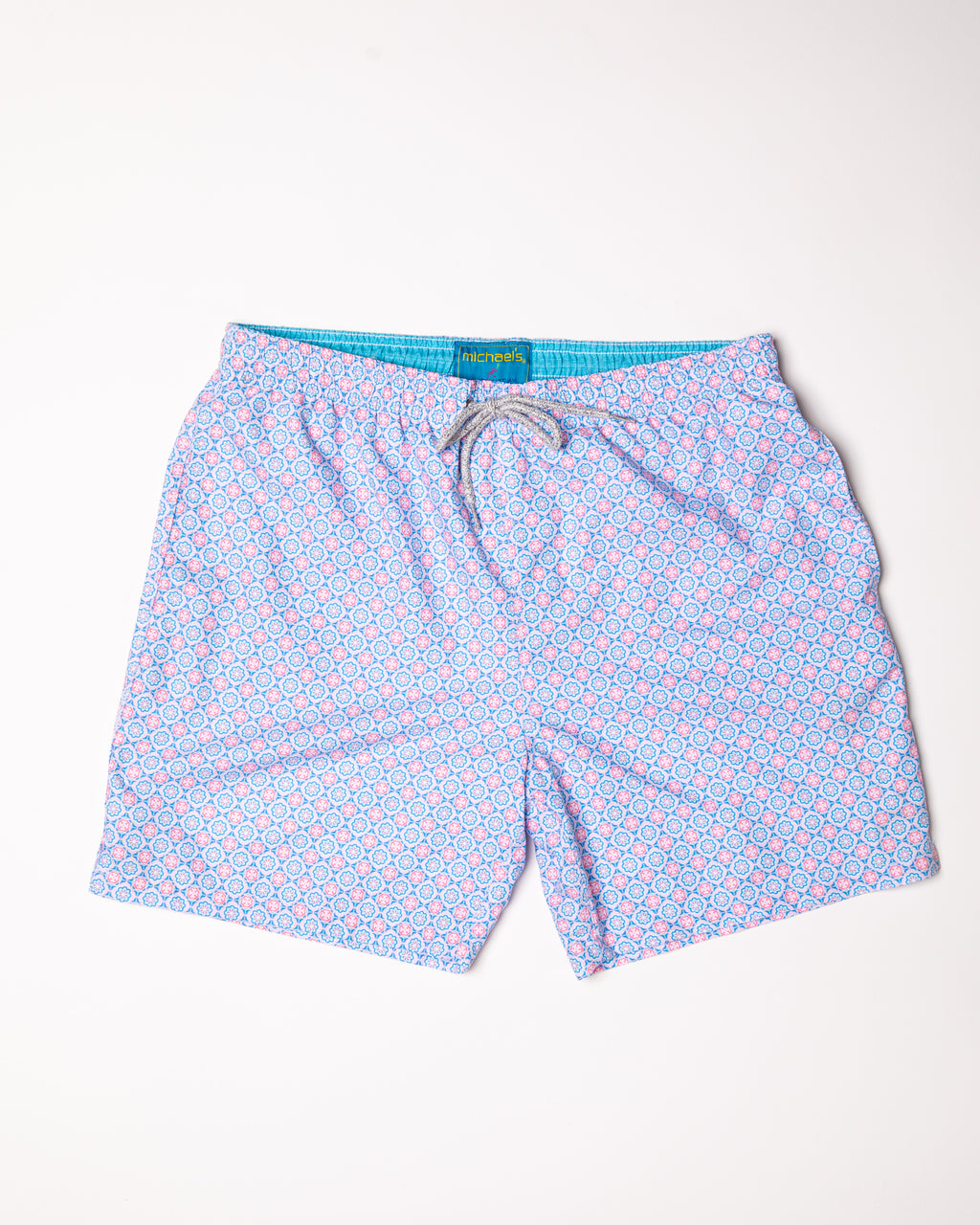 Men's Cyclist Liner Swim Trunks - Medallion Pink