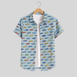 Men's Printed Pima Cotton / Stretch Short Sleeve Shirt - Corvettes