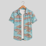 Men's Printed Pima Cotton / Stretch Short Sleeve Shirt - Portofino Multicolored