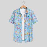Men's Printed Pima Cotton / Stretch Short Sleeve Shirt - Tropical Treats Multicolored