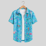 Men's Printed Pima Cotton / Stretch Short Sleeve Shirt - Under The Sea