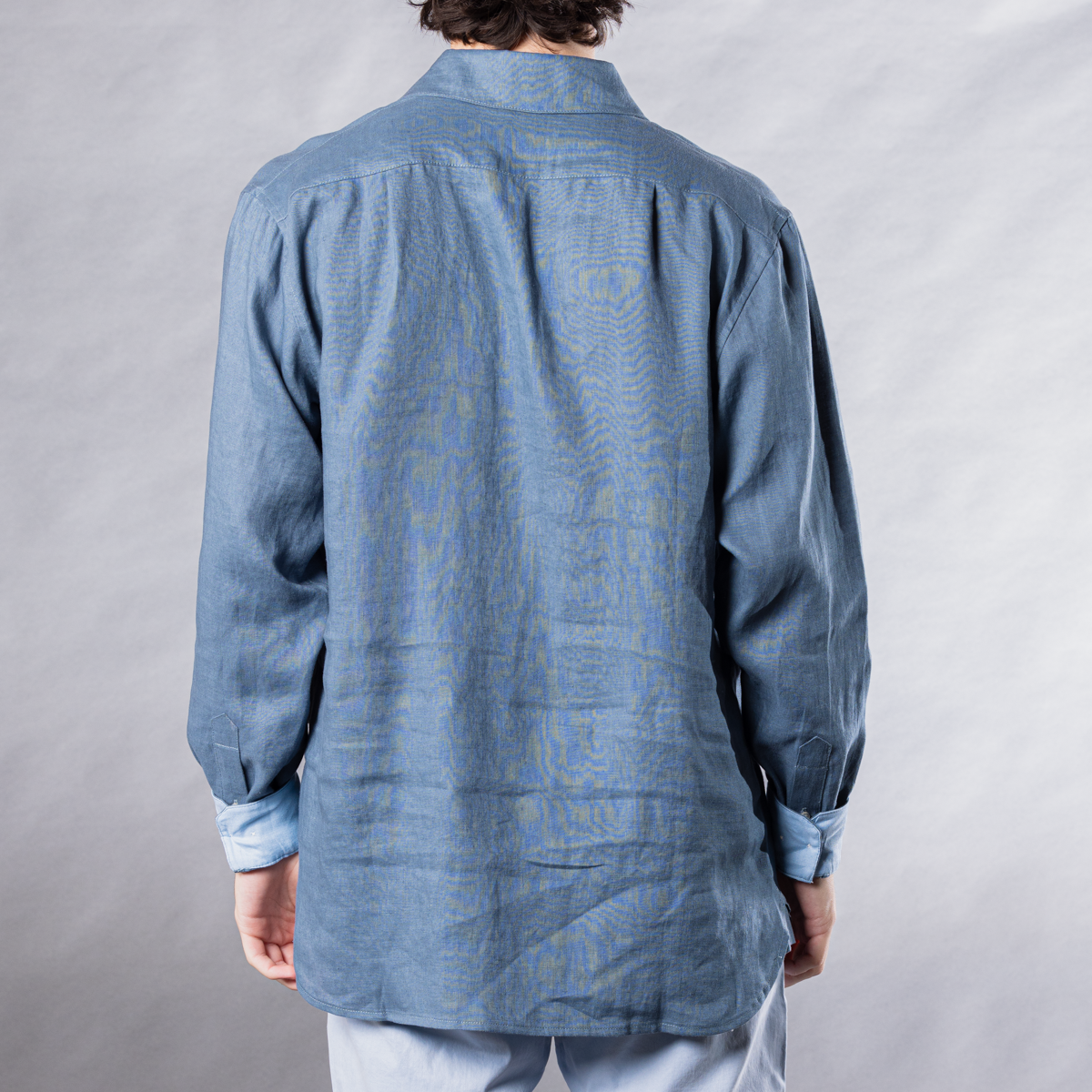 Men's Solid Long Sleeve Linen Shirt