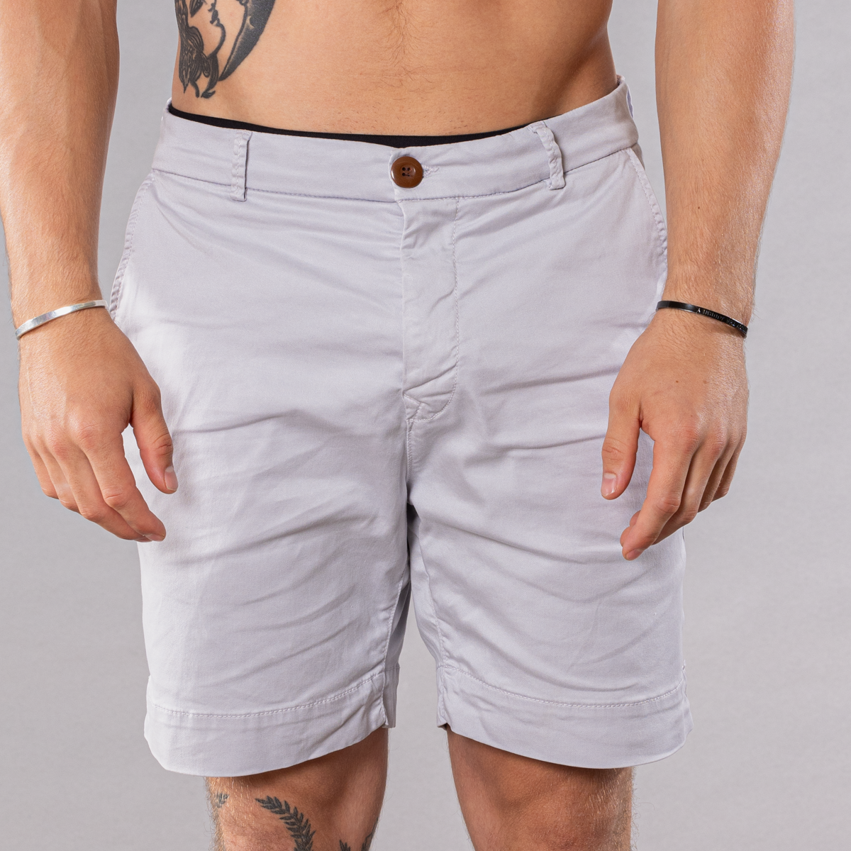 Men's Solid Pima Cotton Stretch Short - White