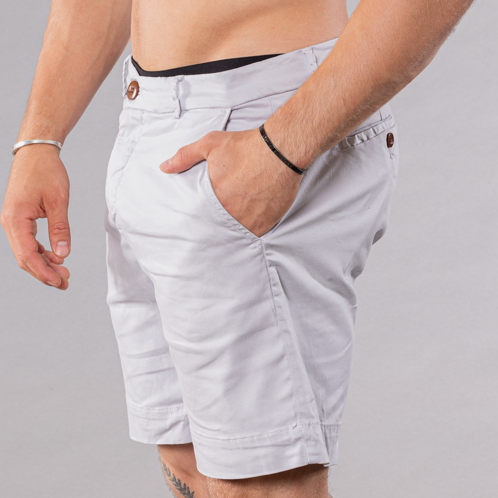 Men's Solid Pima Cotton Stretch Short - White