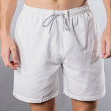 Men's Mesh Liner Swim Trunks - Solid Linen White