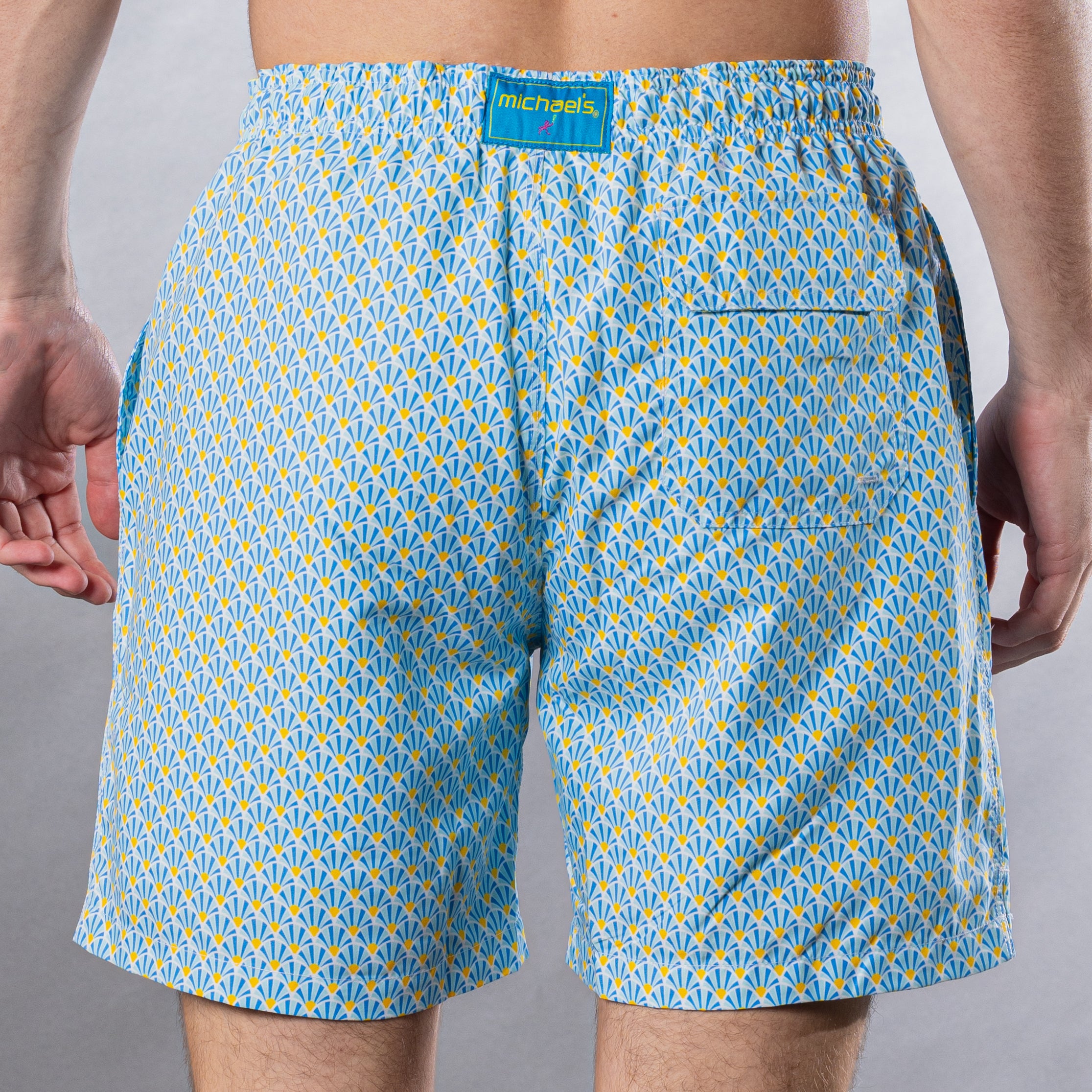 Men's Mesh Liner Swim Trunks - Fans Royal/Yellow