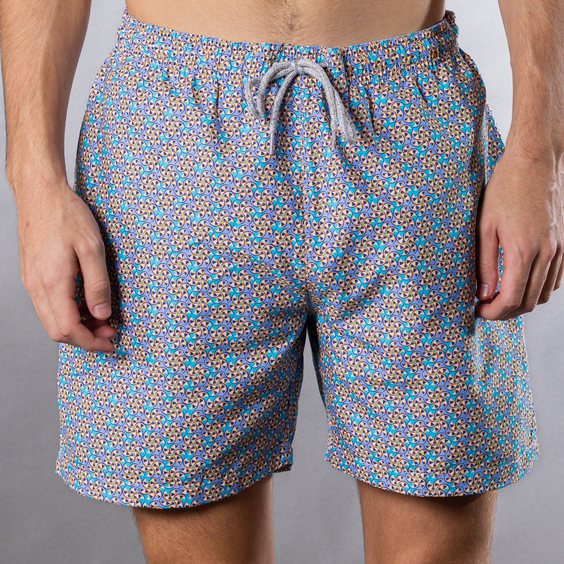 Men's Cyclist Liner Swim Trunks - Whirlpool Lavender