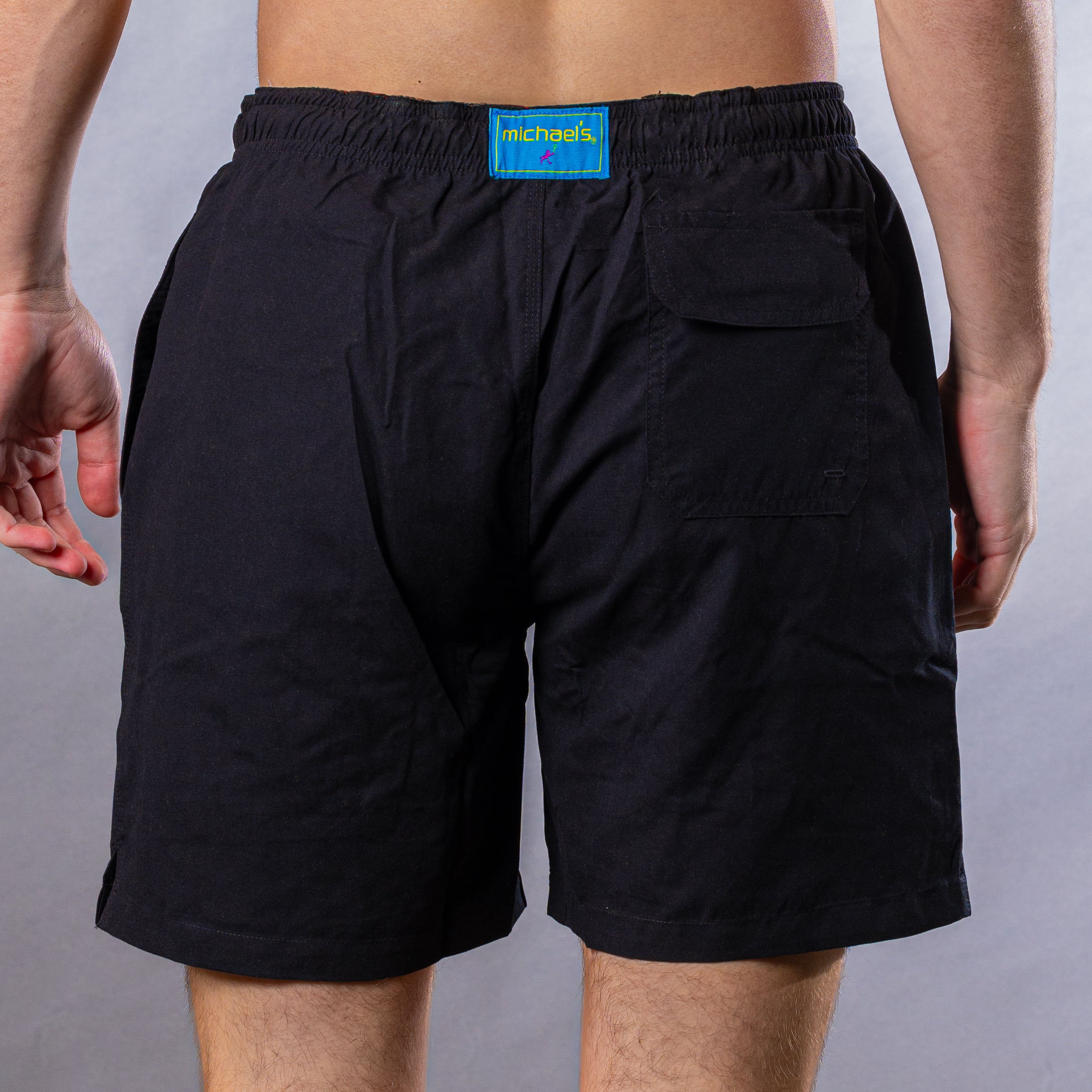 Men's Cyclist Liner Swim Trunks - Solid Linen Black