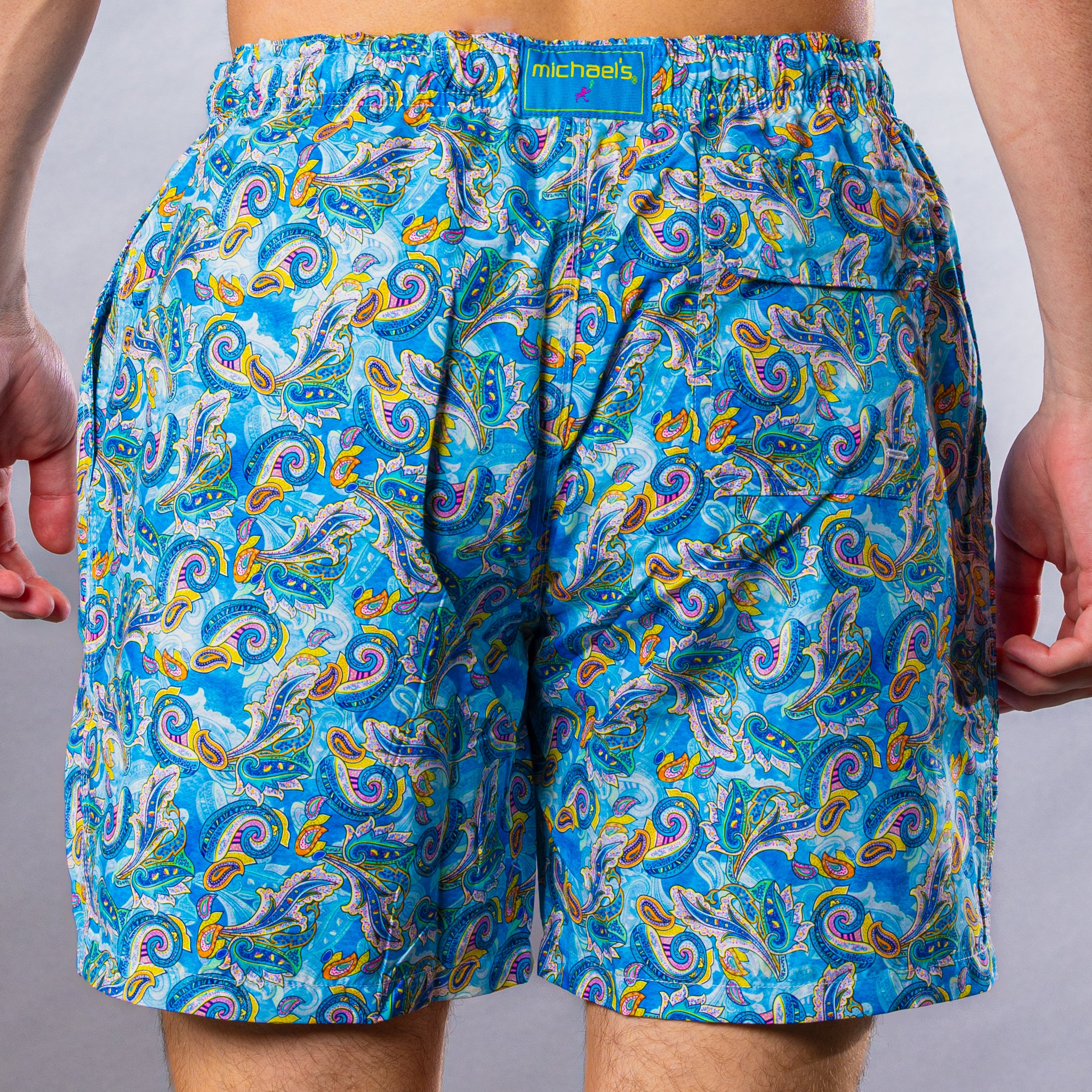 Men's Cyclist Liner Swim Trunks - Bohemia Aqua