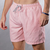 Men's Cyclist Liner Swim Trunks - Solid Linen Pink