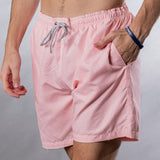 Men's Mesh Liner Swim Trunks - Solid Linen Pink