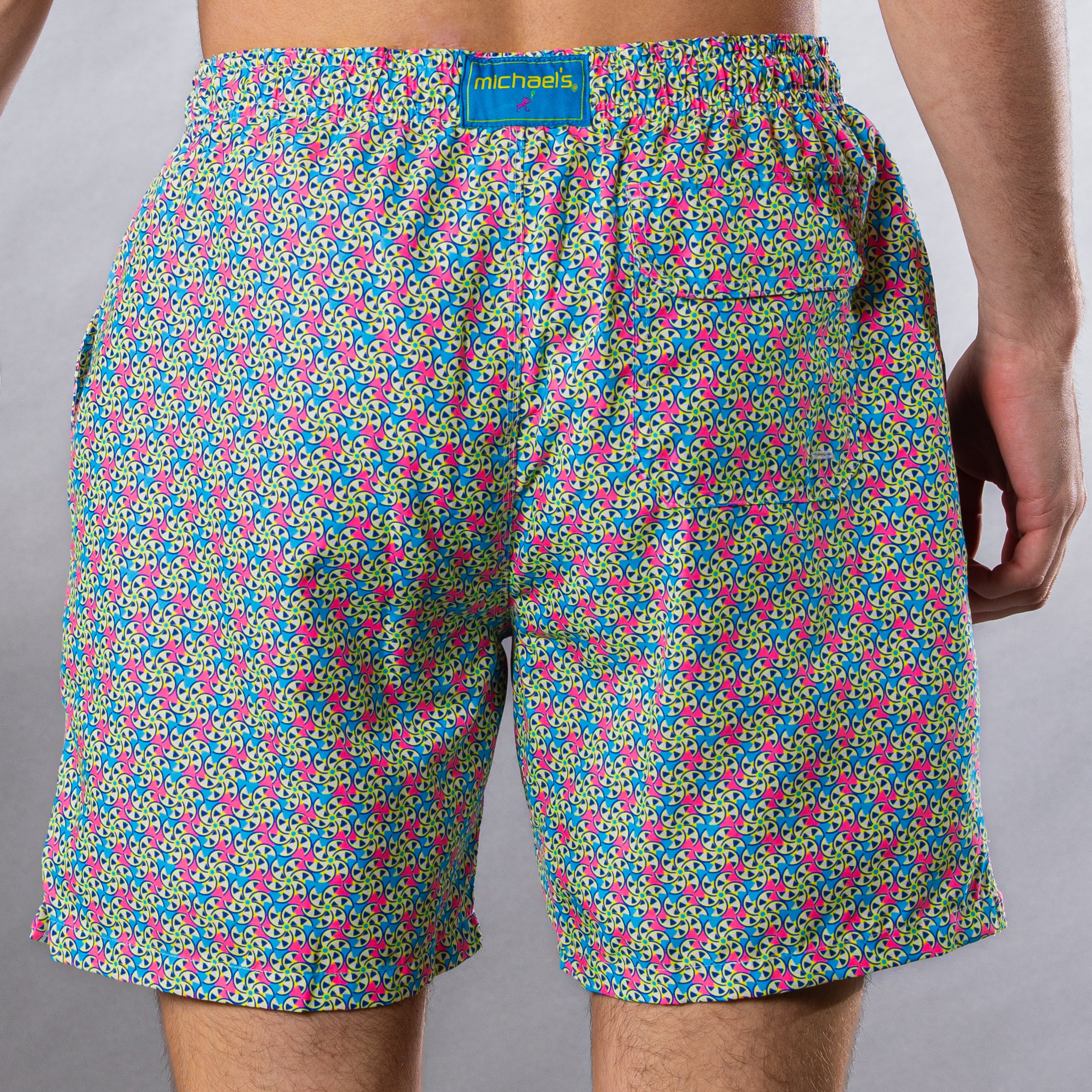 Men's Cyclist Liner Swim Trunks - Whirlpool Coral